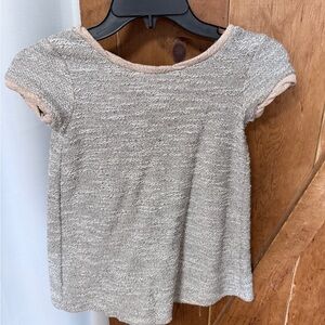 Splendid Short Sleeve Terry Knit Top in Beige Taupe